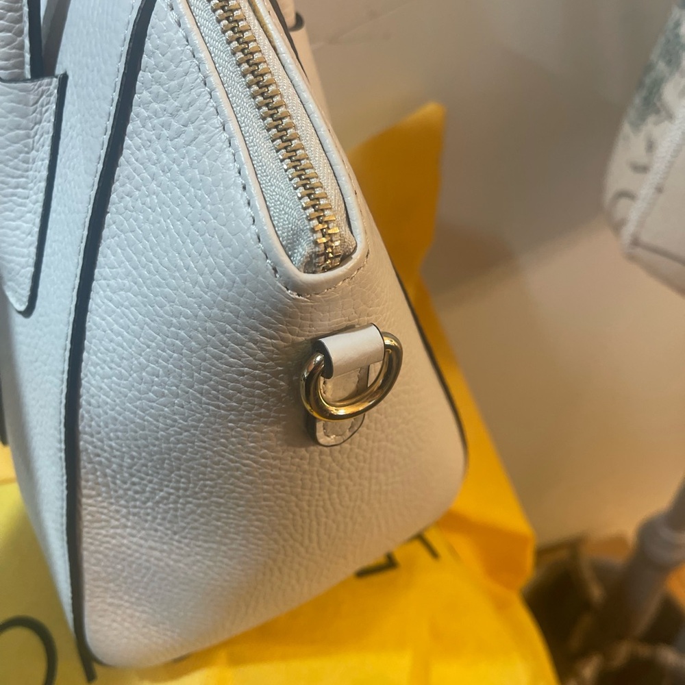 Mario Valentino White Spike-studded Embellished Satchel - Picture 7 of 16